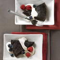 Rich, Warm Brownie Wedges with Java Cream